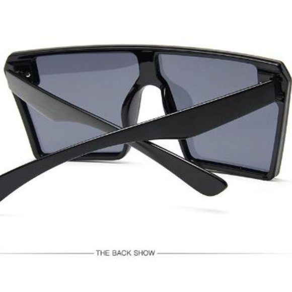 Oversized Gradient Square Sunglasses Men Women Flat Top Fashion - Picture 3 of 5